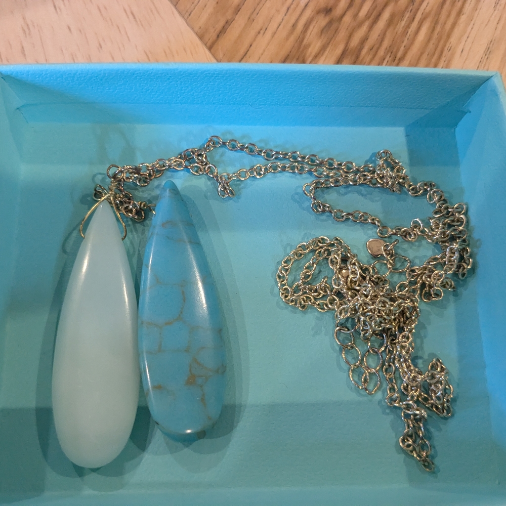 J. Crew Blue and Gold Statement Necklace